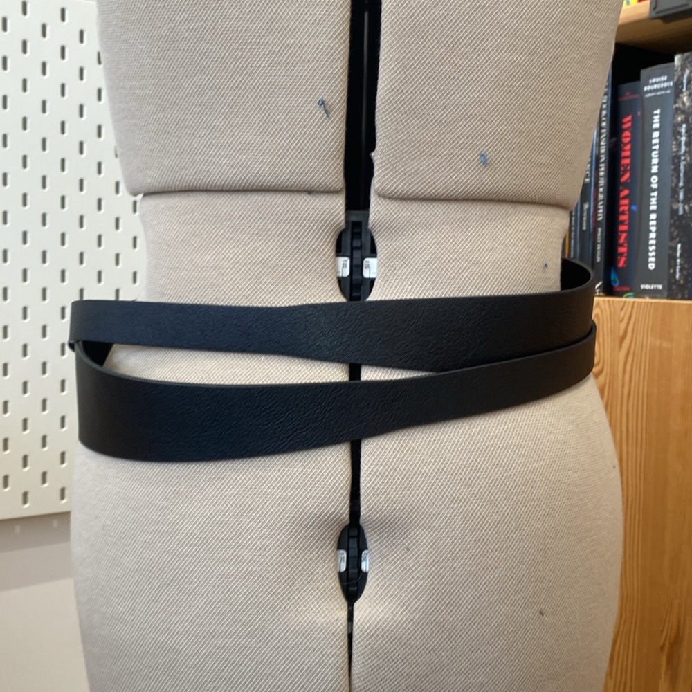 Black All Saints Leather and Pony Wrap Belt - Picture 2 of 2